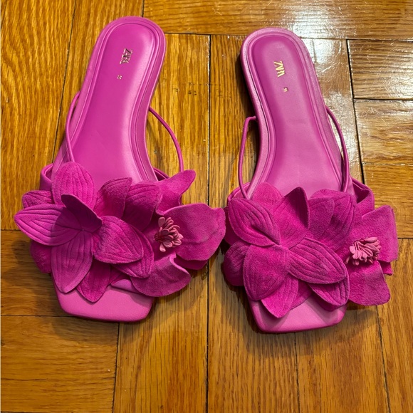 Zara Shoes - Zara - Pink Flower Sandals (6)